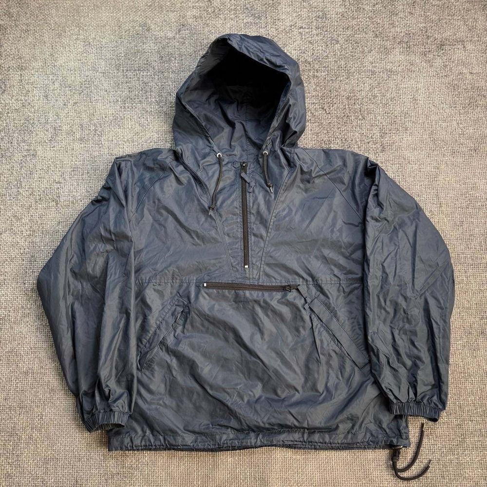Gap Vintage Anorak Windbreaker Pullover Unisex XL Navy Blue Half Zip Hooded